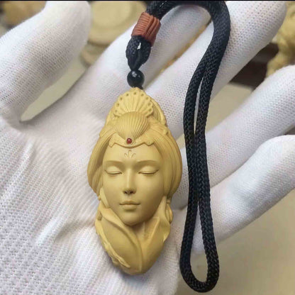 “Dream of the Tang Dynasty” Boxwood Carved– 2.76in Handcrafted Figurine & Keychain Ornament