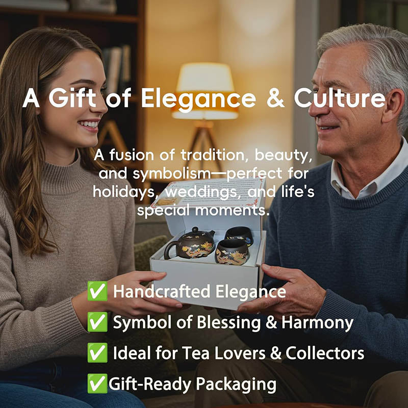 Yixing Zisha Teapot – Heat-Sensitive Color-Changing Xishi Pot with Dragon & Phoenix Design