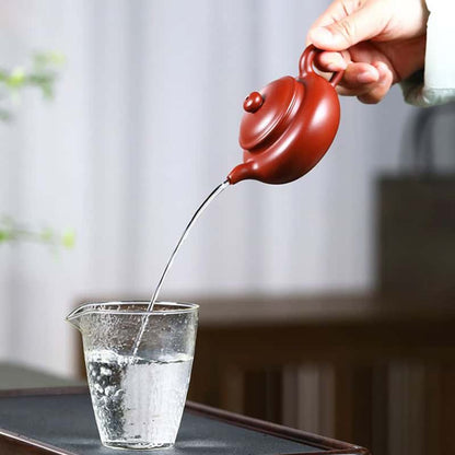 Yixing Handcrafted Purple Sand Red Clay Kung Fu Teapot