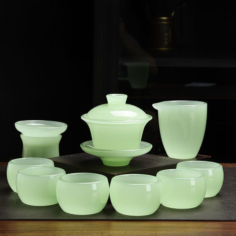 Handcrafted Colored Glaze Tea Set