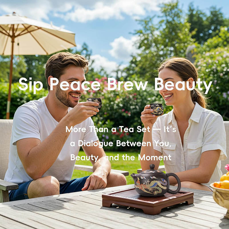 Yixing Zisha Teapot – Heat-Sensitive Color-Changing Xishi Pot with Dragon & Phoenix Design