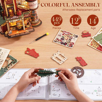 3D Wooden Christmas Gift Factory Puzzle – DIY Dollhouse Kit