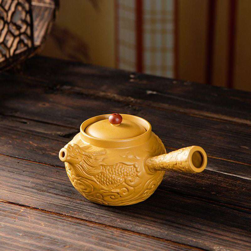 Handcrafted Yixing Zisha Teapot – Golden Duan Clay Gongfu Tea Set Large Capacity