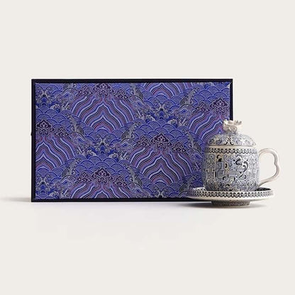 Chinese Taotie Sterling Silver Tea Cup