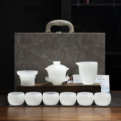 Handcrafted Colored Glaze Tea Set