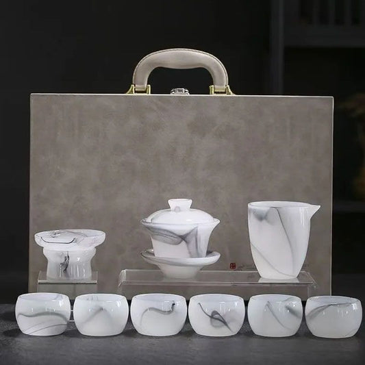 Retro Ink Handcrafted Colored Glaze Tea Set