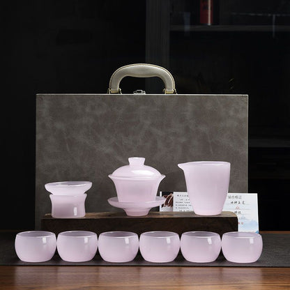 Handcrafted Colored Glaze Tea Set