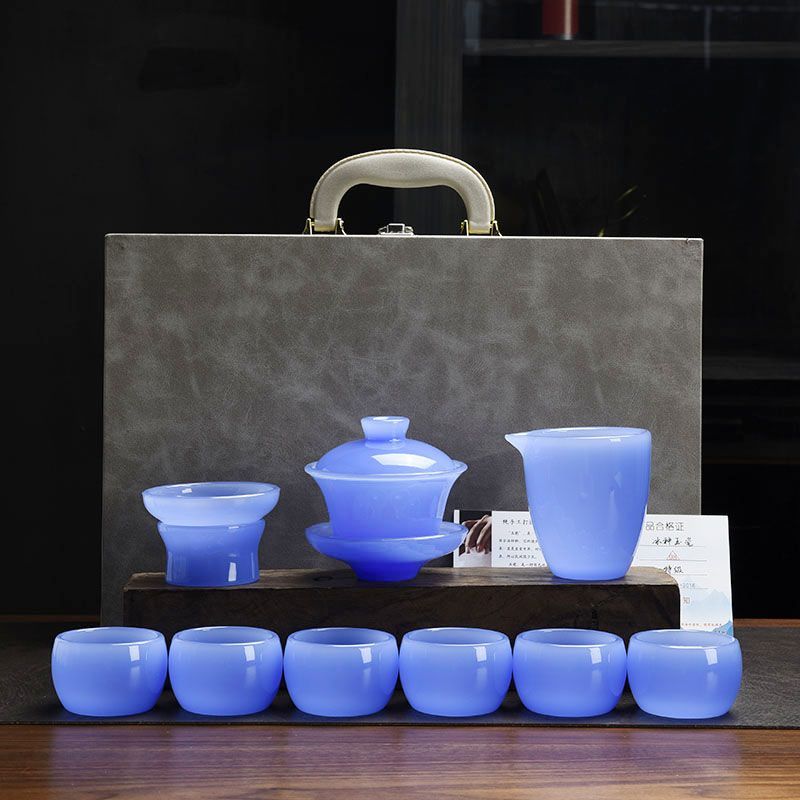 Handcrafted Colored Glaze Tea Set