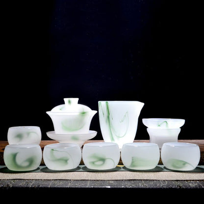 Retro Ink Handcrafted Colored Glaze Tea Set