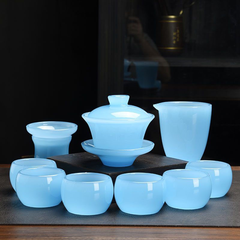 Handcrafted Colored Glaze Tea Set