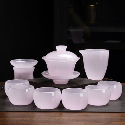 Handcrafted Colored Glaze Tea Set