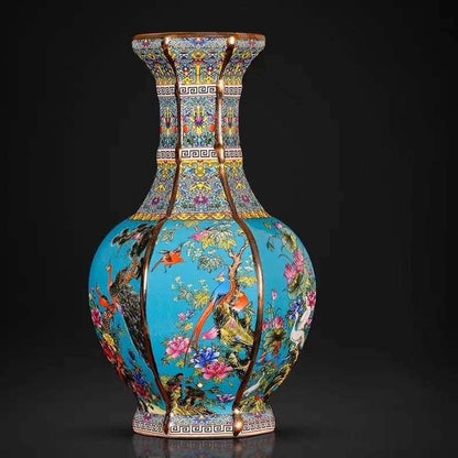 Handcrafted Imitation Qianlong Enamel Chinese Ceramic Vase