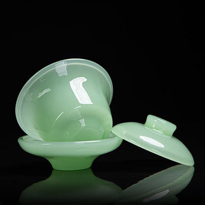Handcrafted Colored Glaze Tea Set
