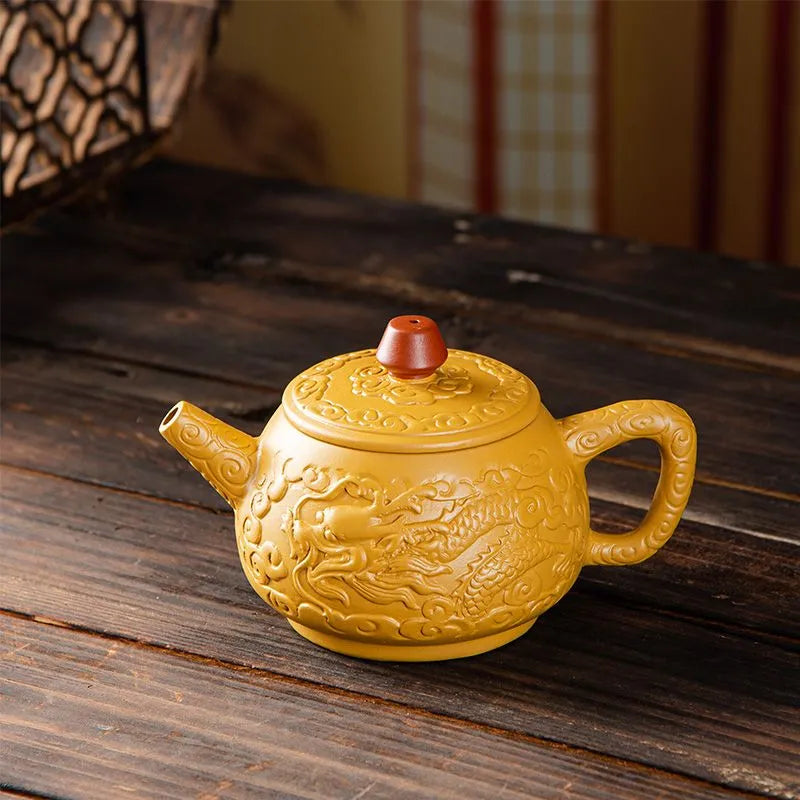 Handcrafted Yixing Zisha Teapot – Golden Duan Clay Gongfu Tea Set Large Capacity